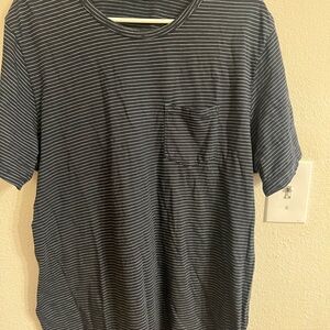 Marine Layer Men's Navy and White Striped Tee